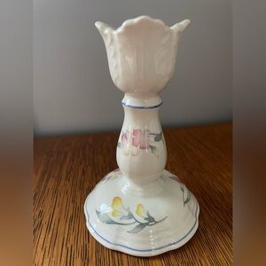 Villeroy & Boch Candlestick Riveria Collection 5” Pink Yellow Tulip Shaped White